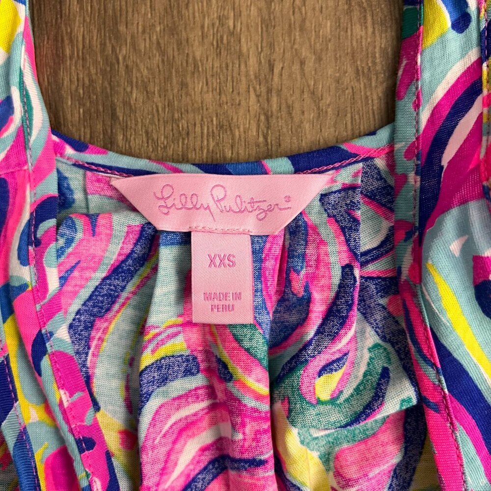 Lilly Pulitzer Kinsey Tank Top In Multi Psychedelic Sunshine Sz XXS - Picture 6 of 11